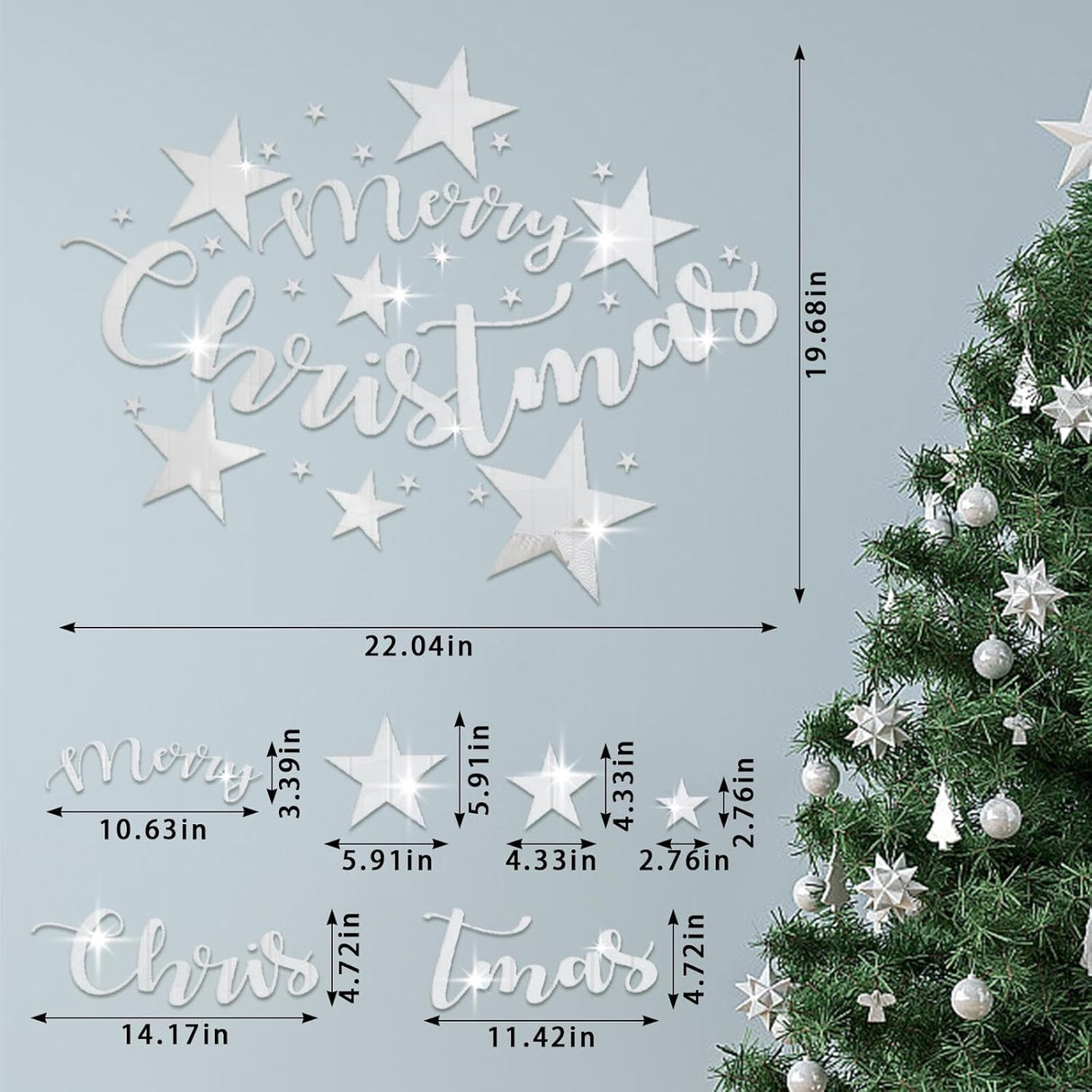 ALIBBON Decoraciones Navideñas, Vinilos Acrílicos para Pared