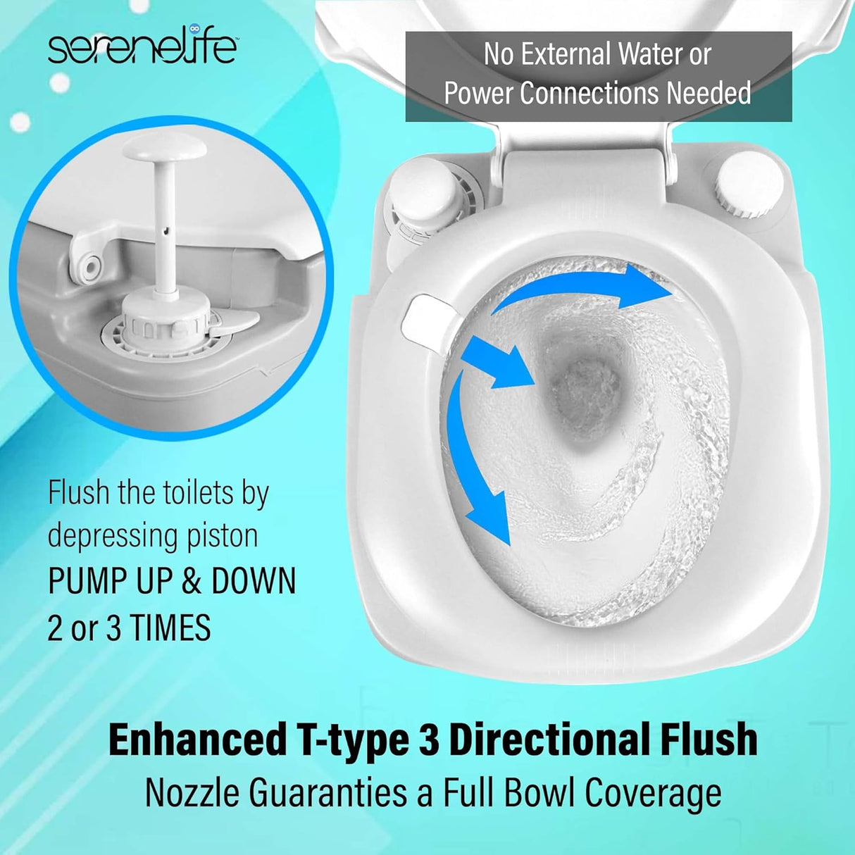 Inodoro portátil para camping de 5.8 galones SereneLife