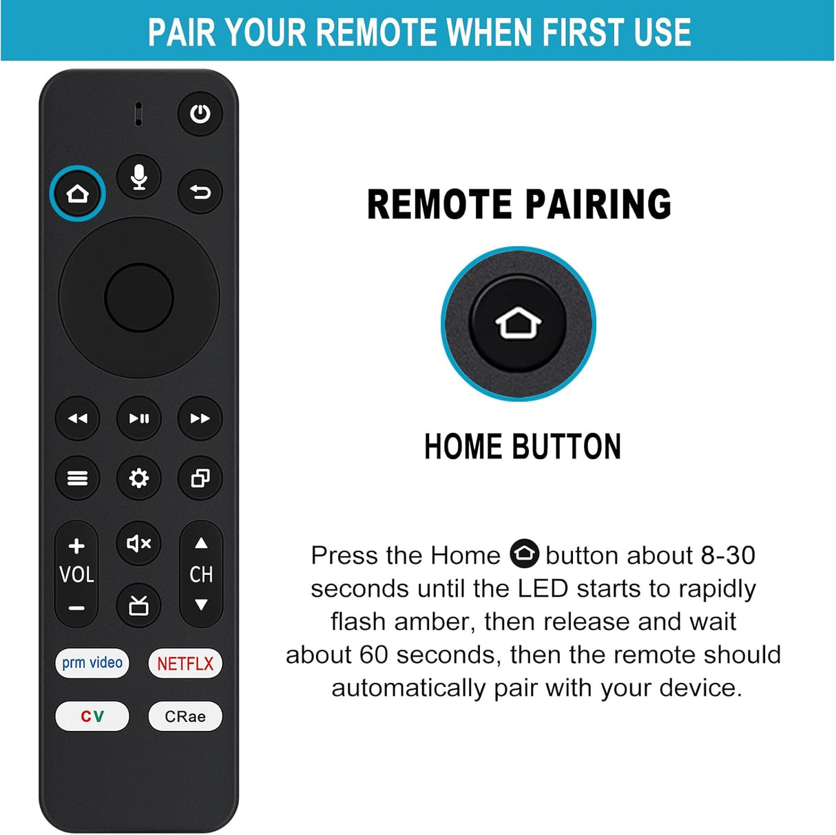 Control remoto CP-RC1NA-22 para TV Smart Insignia/Toshiba