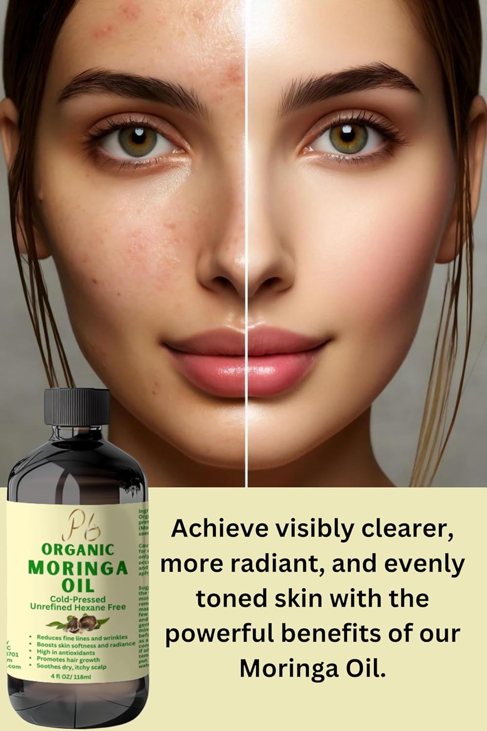 Aceite de Moringa Orgánico Prensado en Frío, Nutritivo y Antiedad