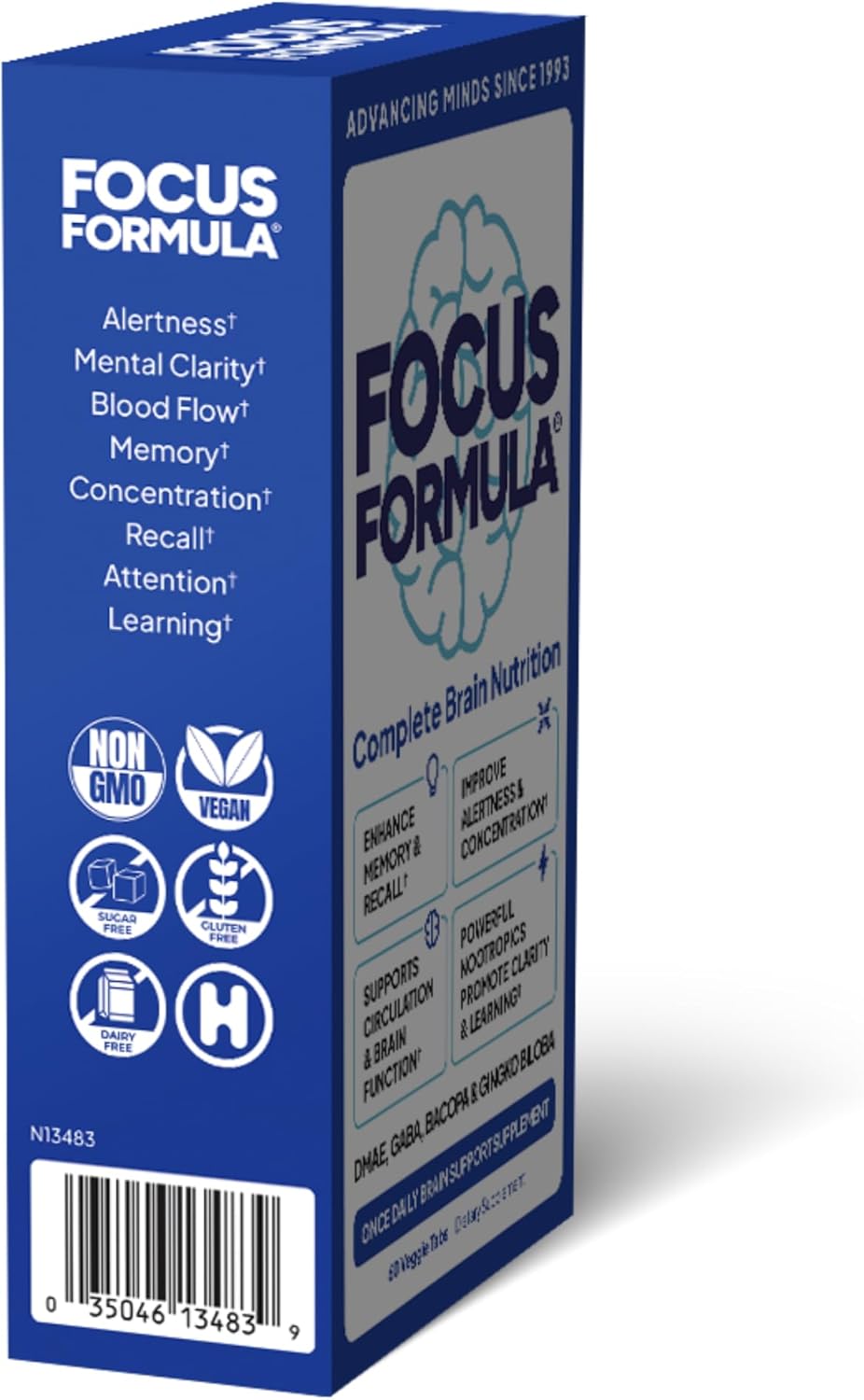 Suplemento cerebral nootrópico de enfoque para concentración