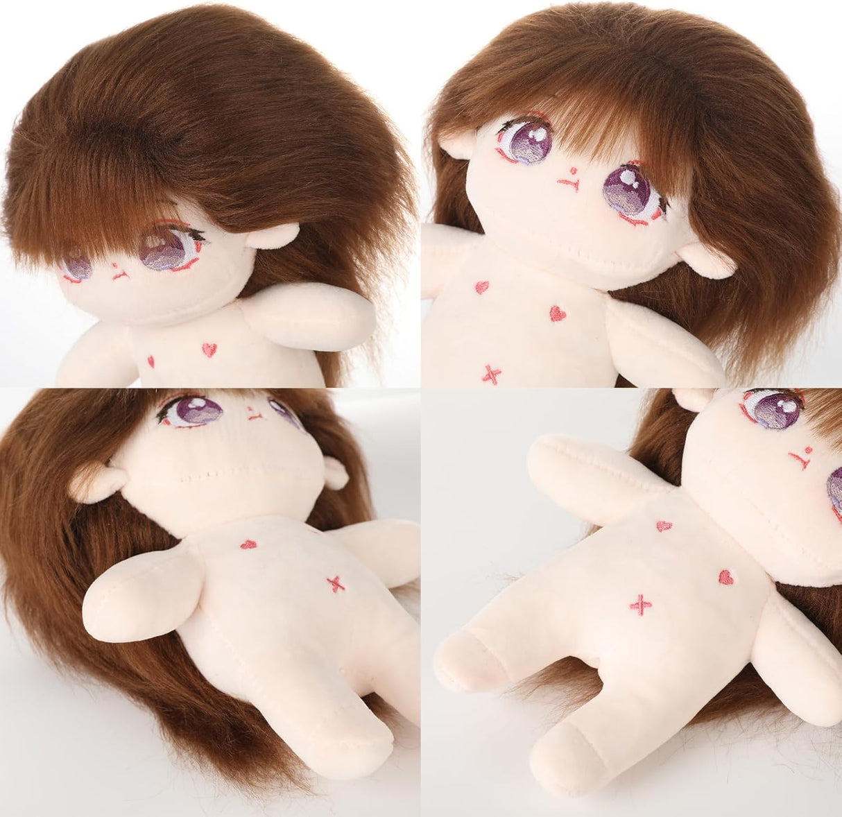 Muñeca de algodón suave Jiaotang, 20cm, ropa navideña, esqueleto