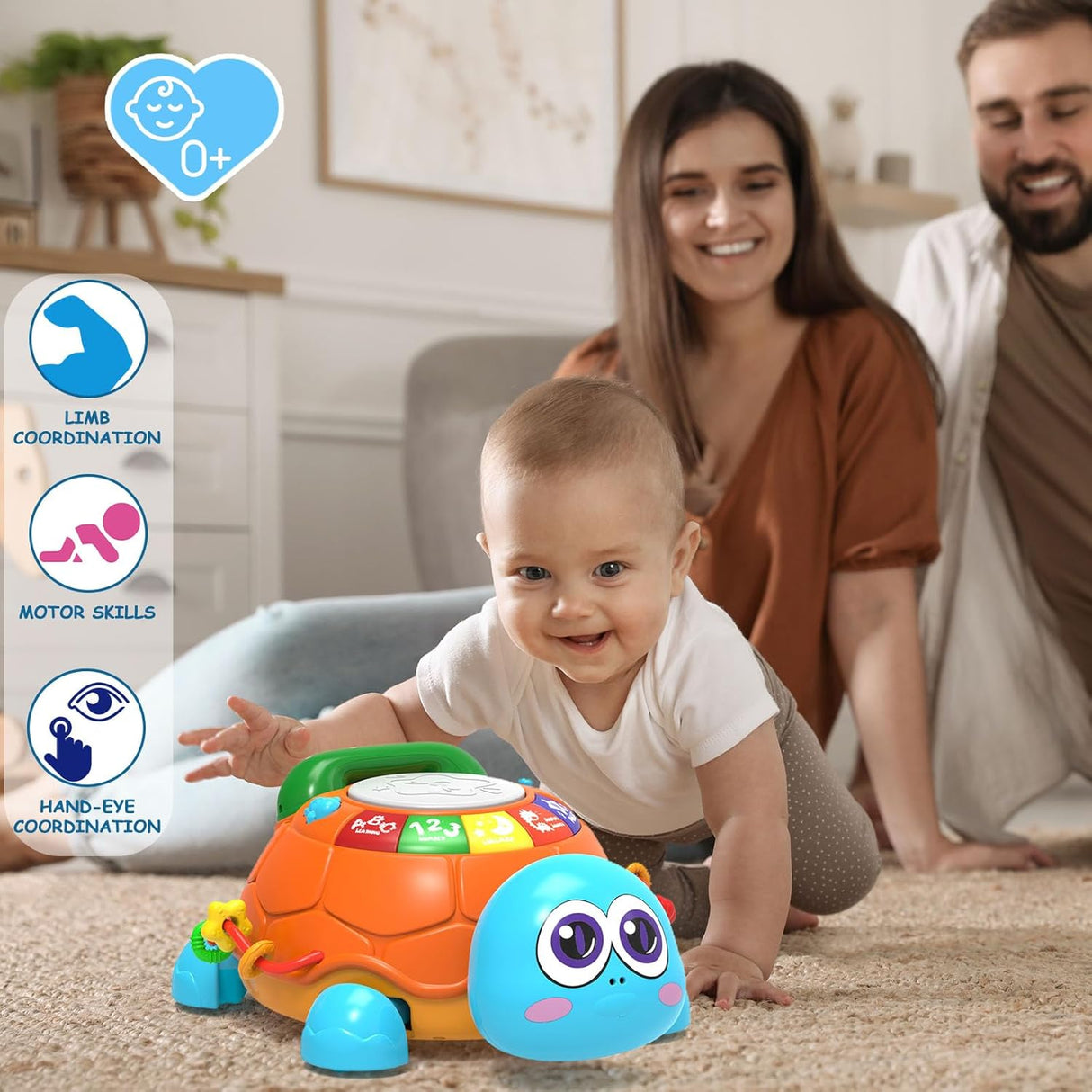 Juguete Musical Tortuga para Bebés - Ideal para 6-18 Meses