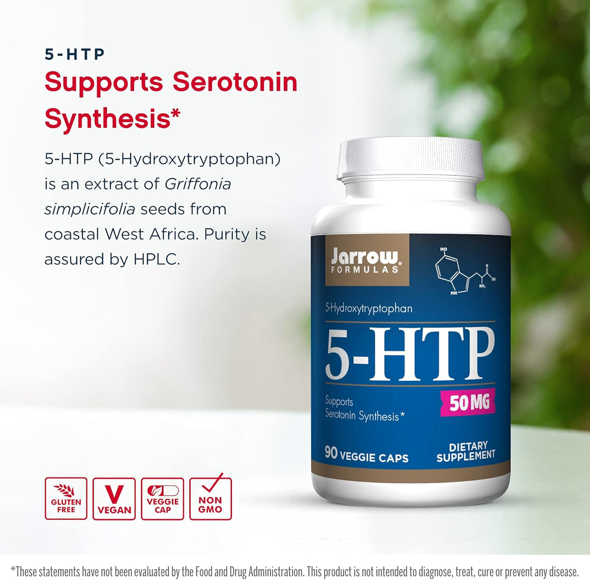 Suplemento Jarrow Formulas 5-HTP 0.00176 oz HTP50 90 capsula