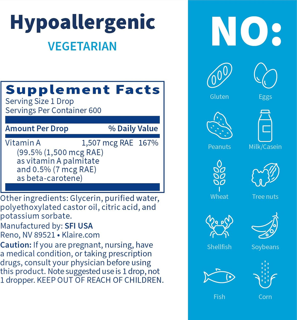 Suplementos Alimenticios de vitamina A 5000 UI VIT A gota