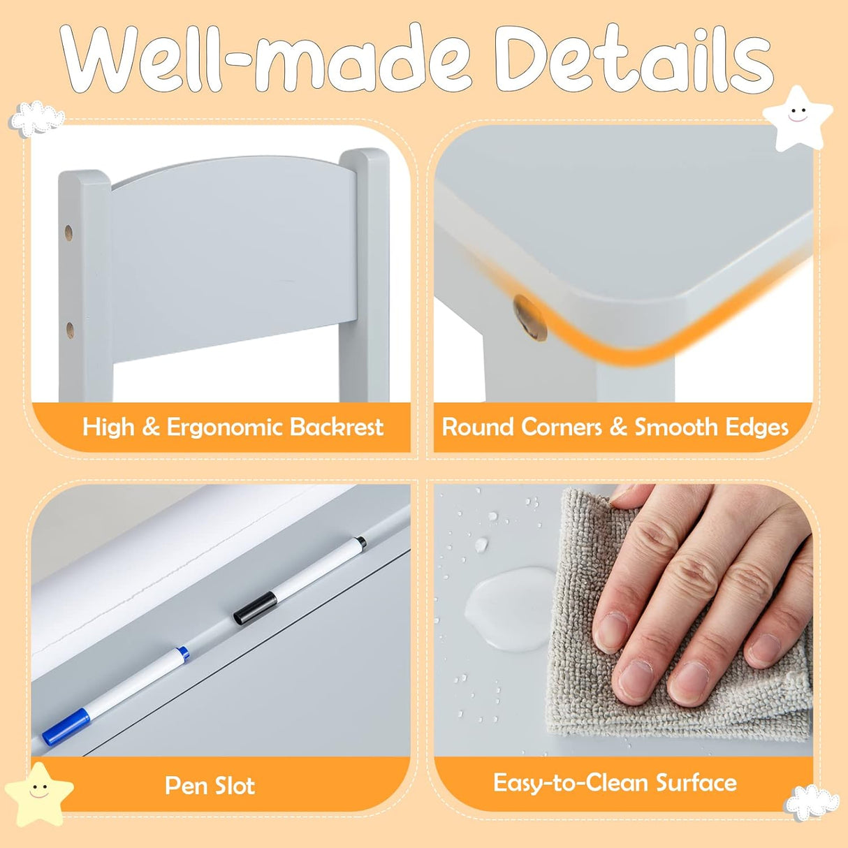 Juego de mesa y silla para niños jardín de infantes Costzon