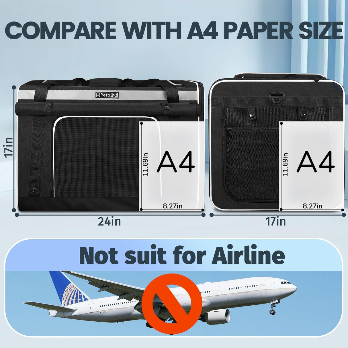 Transportadora Extra Grande para Gatos Petskd, 5 Ventanas, 55LBS