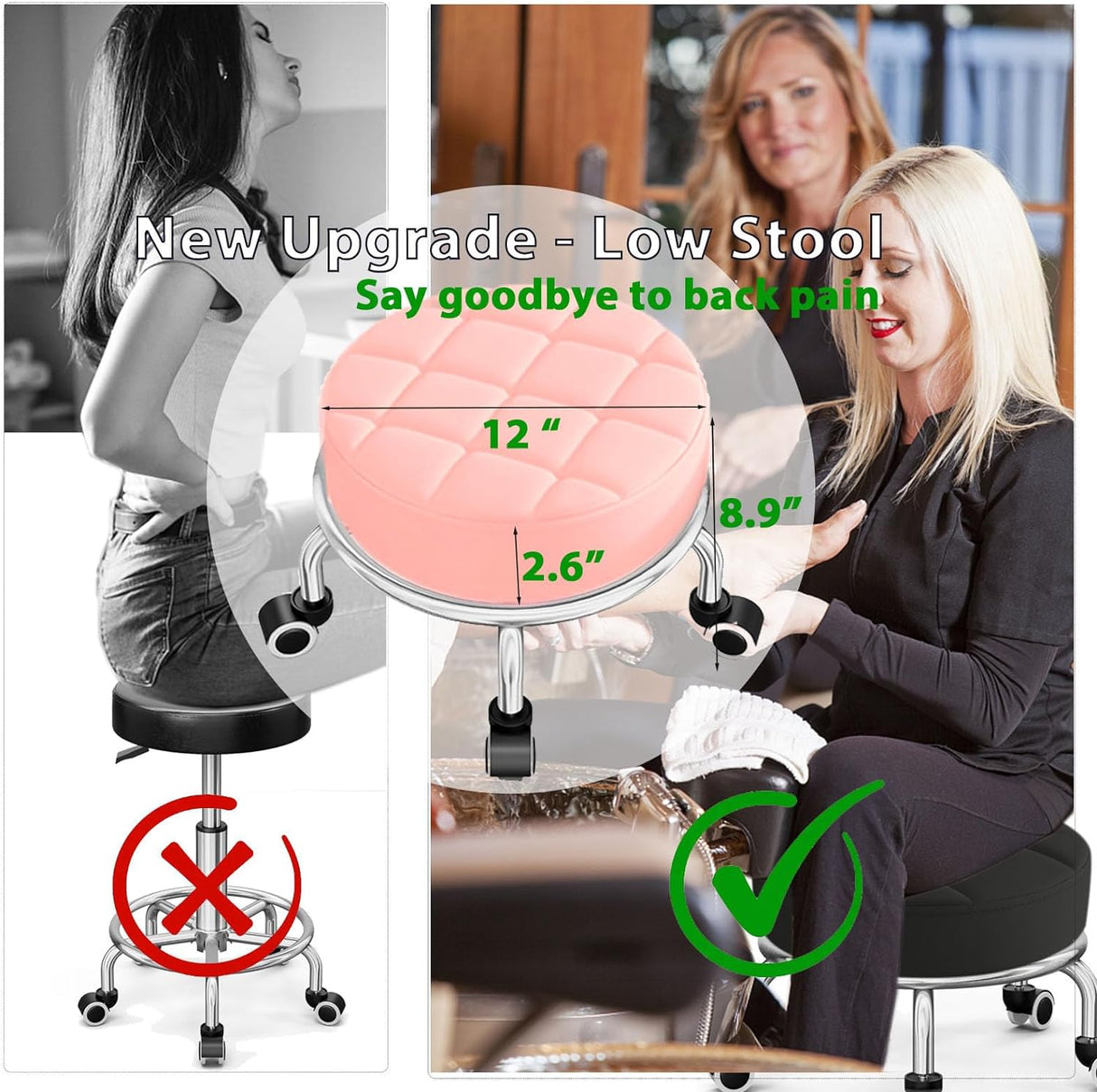 OKAKOPA Estación de pedicura portátil reclinabl para pies, reposacabezas