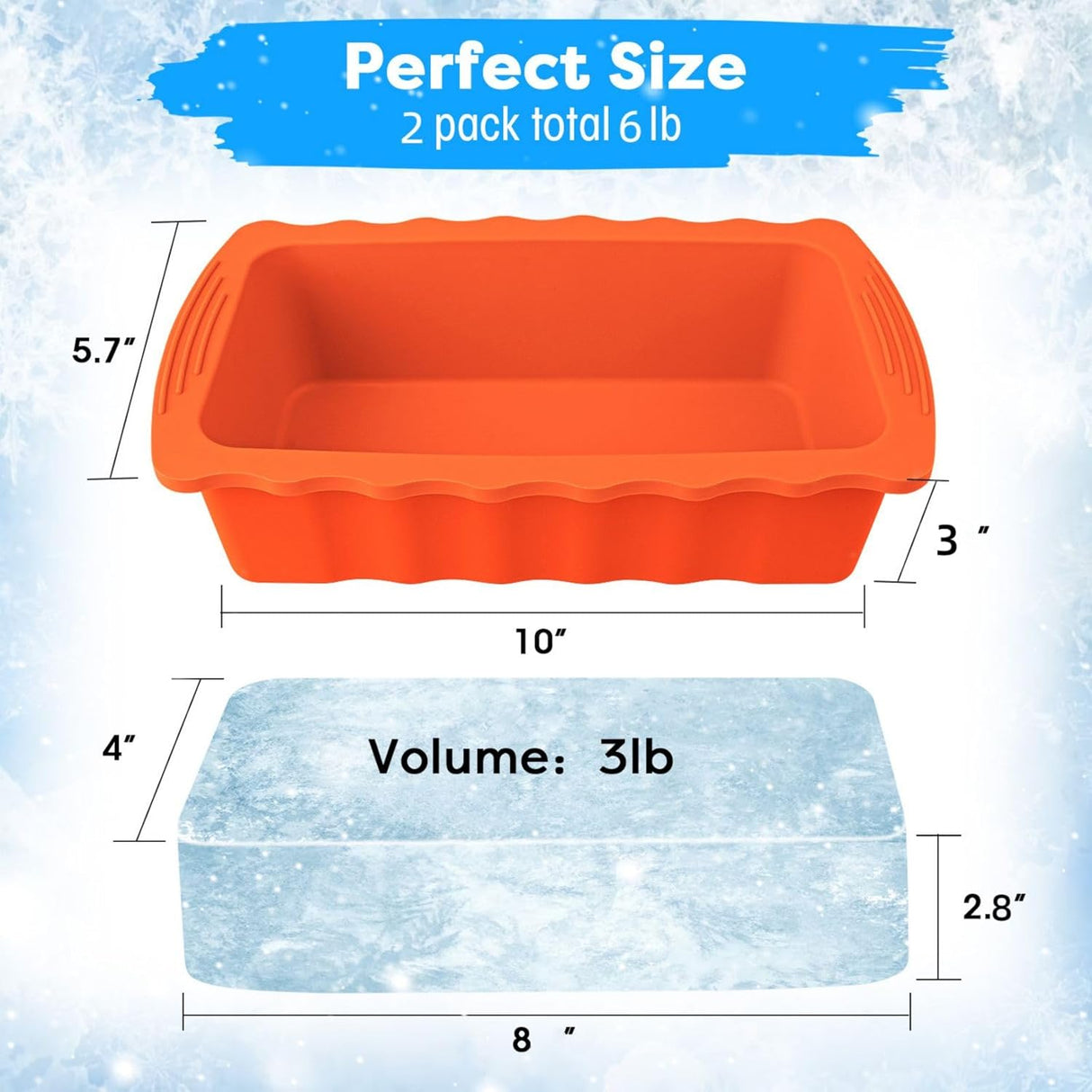 Moldes de Hielo Haldane 2PC XL, Silicona Reforzada, 6LB