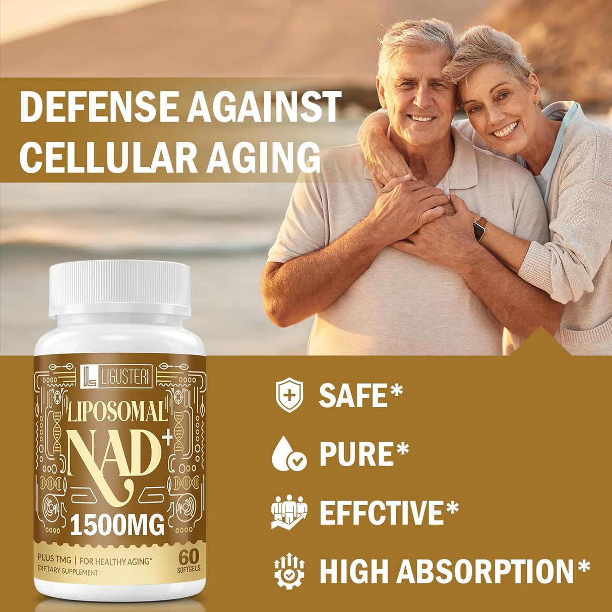 Suplemento Liposomal NAD+ con TMG, Defensa Antienvejecimiento