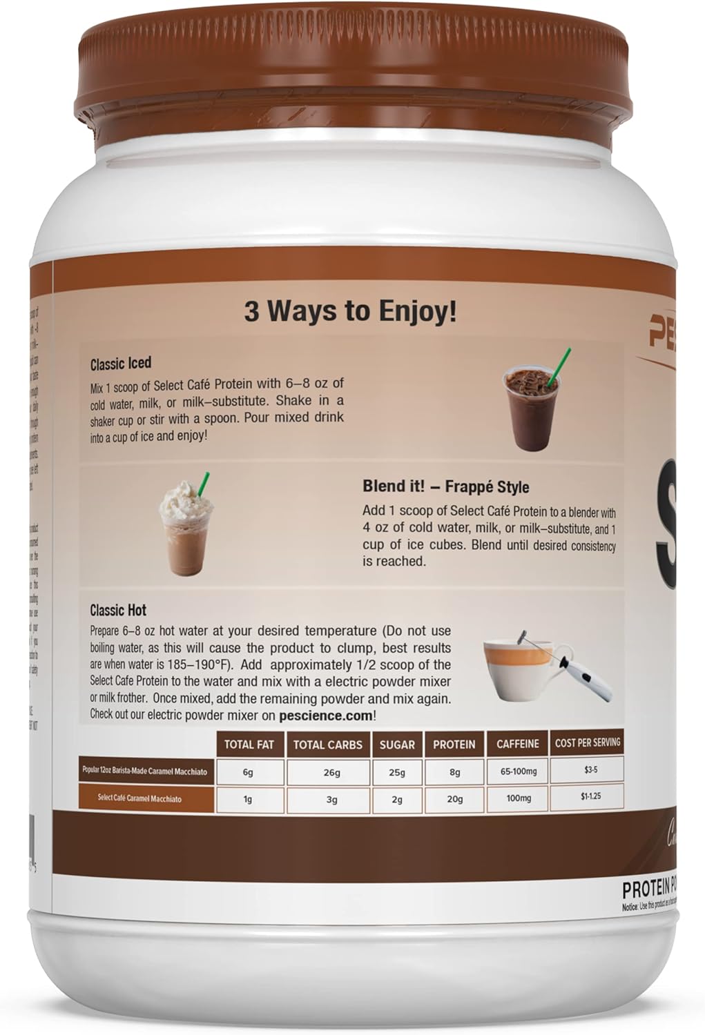 PEScience Select Cafe Caféina Caramel Macchiato 20 Servs