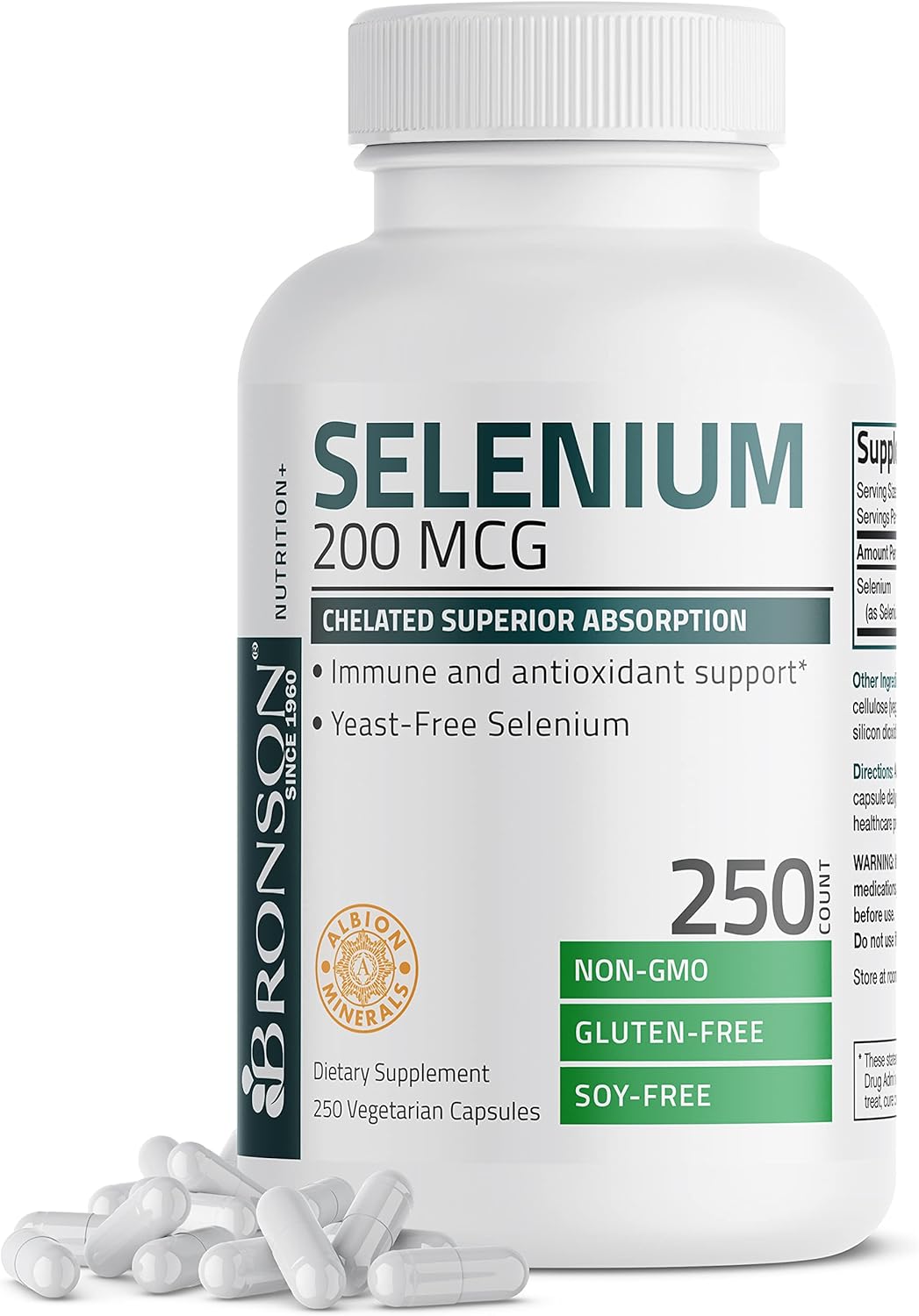 Suplementos Selenio de 200 mcg para sistema inmunológico