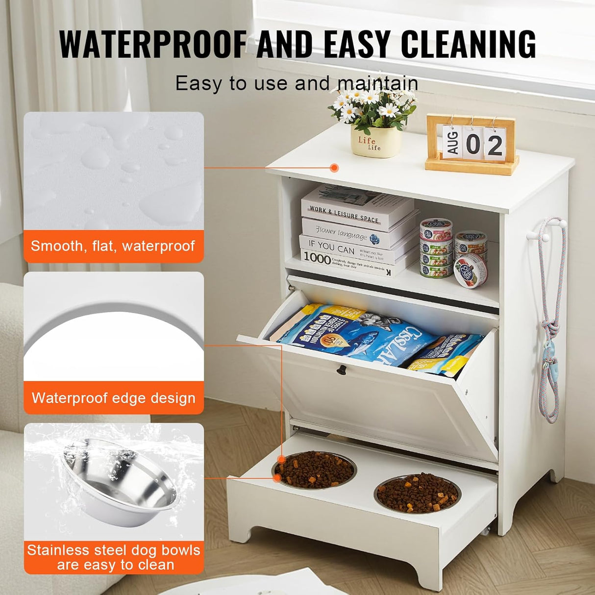 Estación de alimentación para mascotas VEVOR con almacenamiento