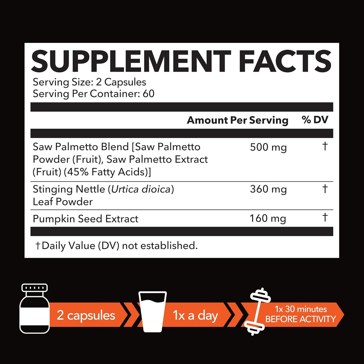 Suplemento de Saw Palmetto, 3X Potente, Salud Prostática, 2 Meses