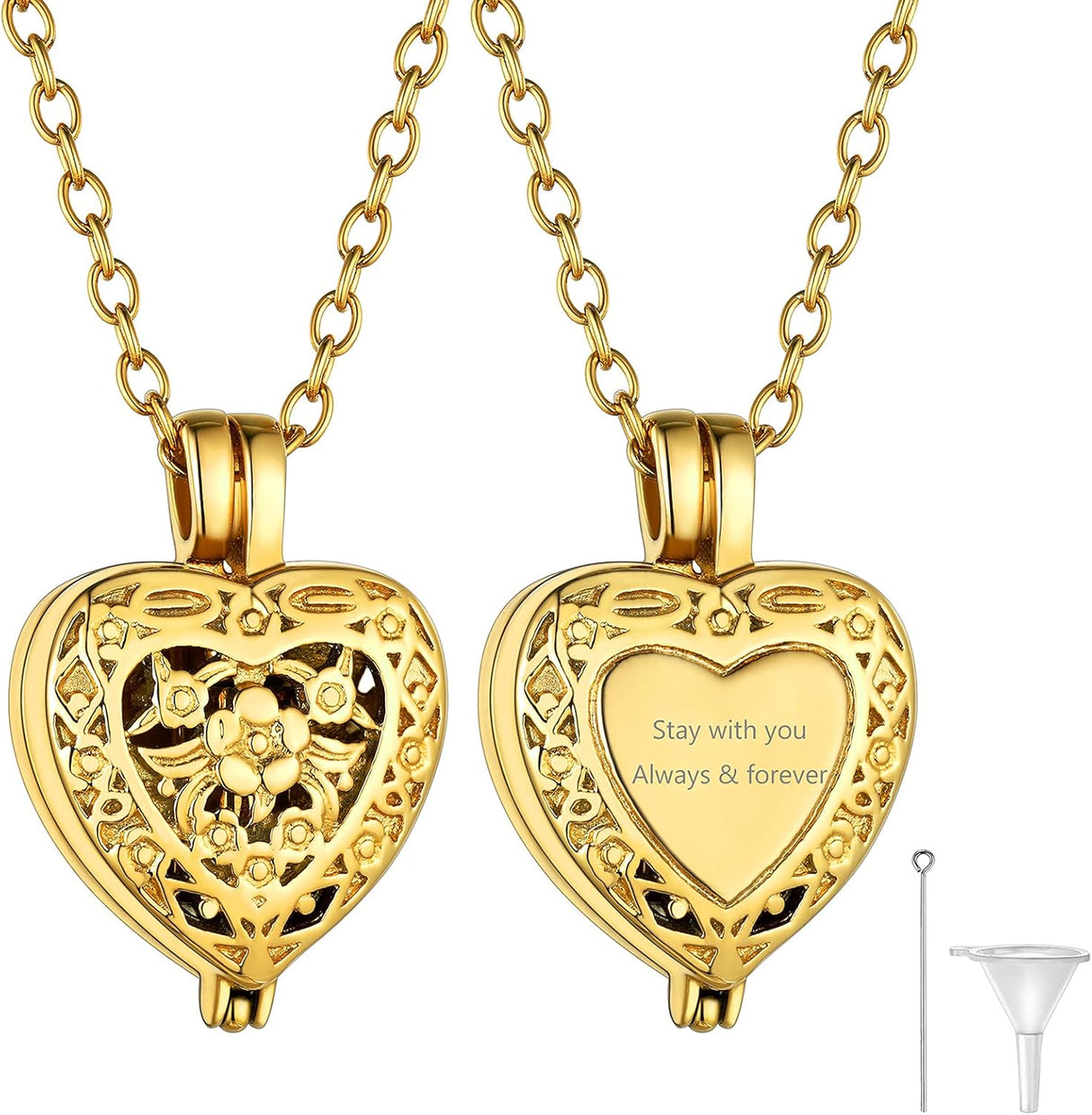 Collar de acero inoxidable, piedra de nacimiento, Dorado