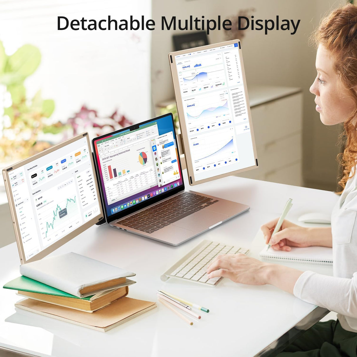 Extensor de pantalla 15.6'' portátil, 1080P, rotación 360°