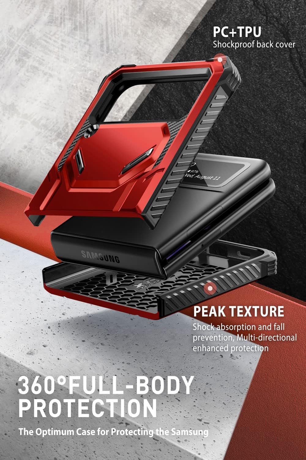 i-Blason Armorbox Series - Funda resistente para Samsung Galaxy Z Flip 4 5G (2022), carcasa resistente de cuerpo completo con reducción de golpes y parachoques (roido)