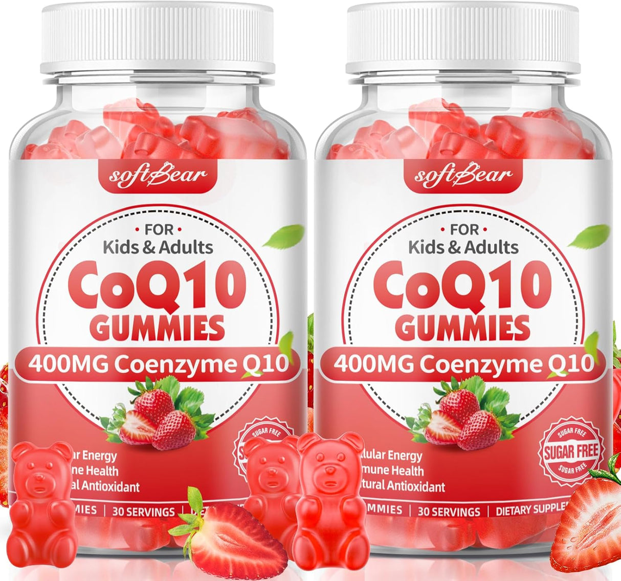 Softbear Gummies CoQ10 400mg con Omega-3 y Vitaminas 120