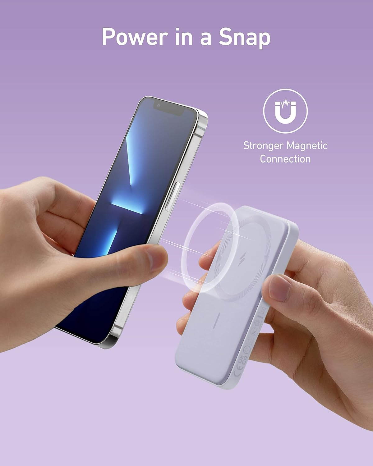 Cargador magnética inalámbrico de 5000 mAh con cable USB-C