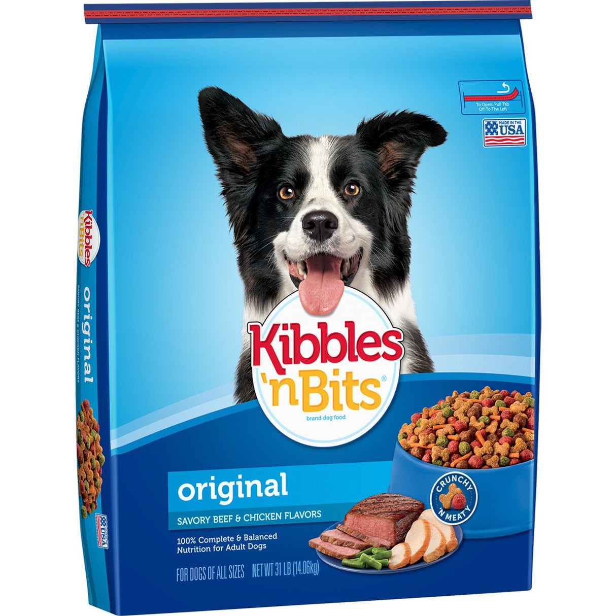 Comida seca sabrosa original para perros con sabor a pollo