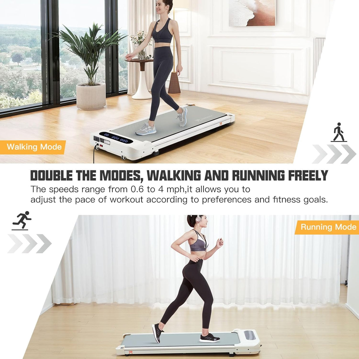 Caminadora Bajo Escritorio, portátil, control remoto, 2 en 1