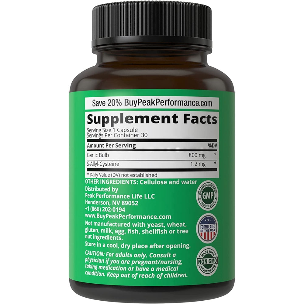 Suplementos Cápsulas de ajo negro envejecido