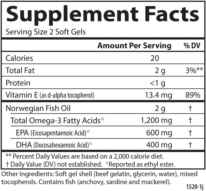 Carlson - Omega-3 Super Gems, 1200 mg, Pescado Salvaje, 50 cápsulas