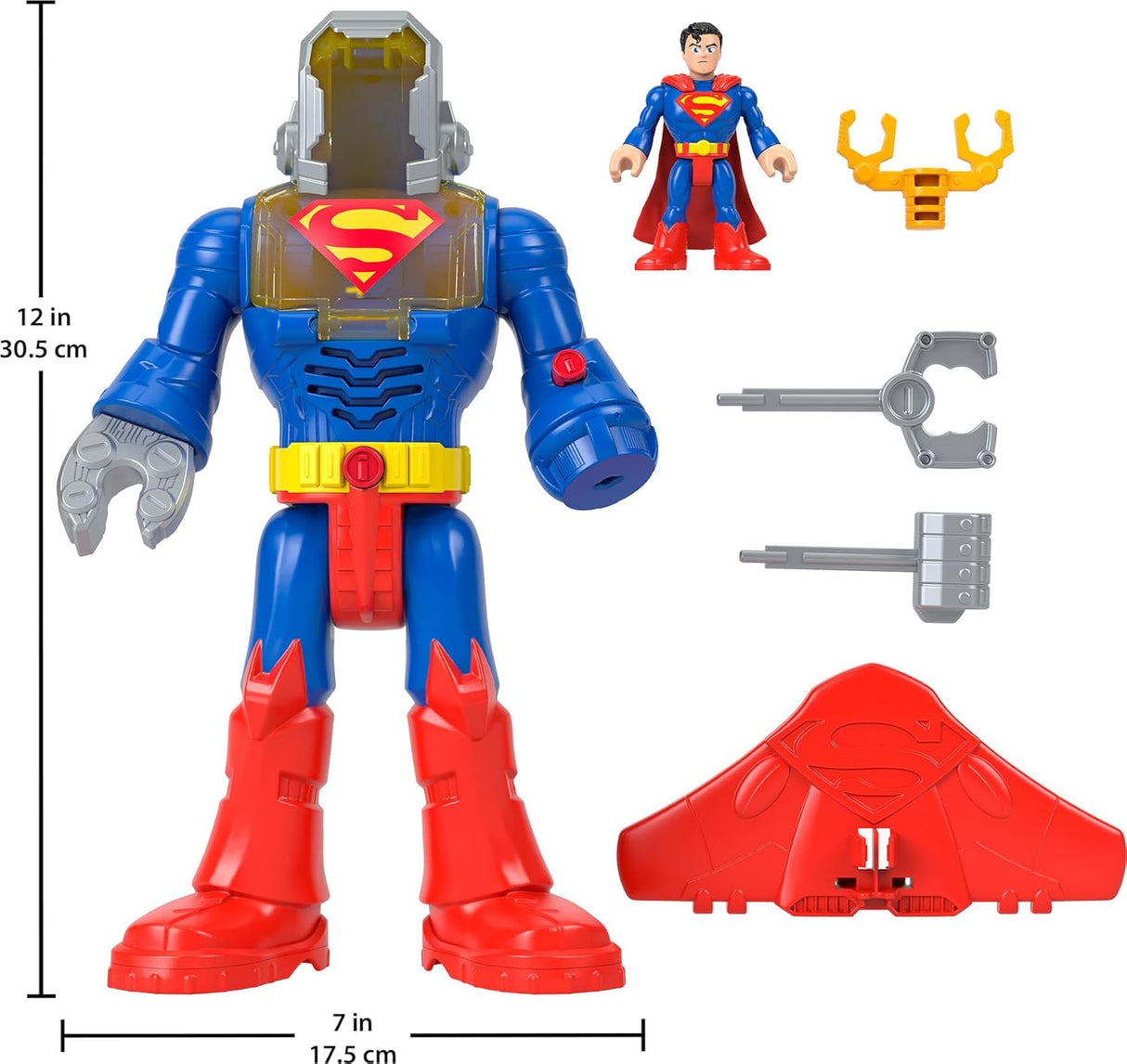 Superman Imaginext DC Robots con Luces y Sonidos 12 Pulgadas