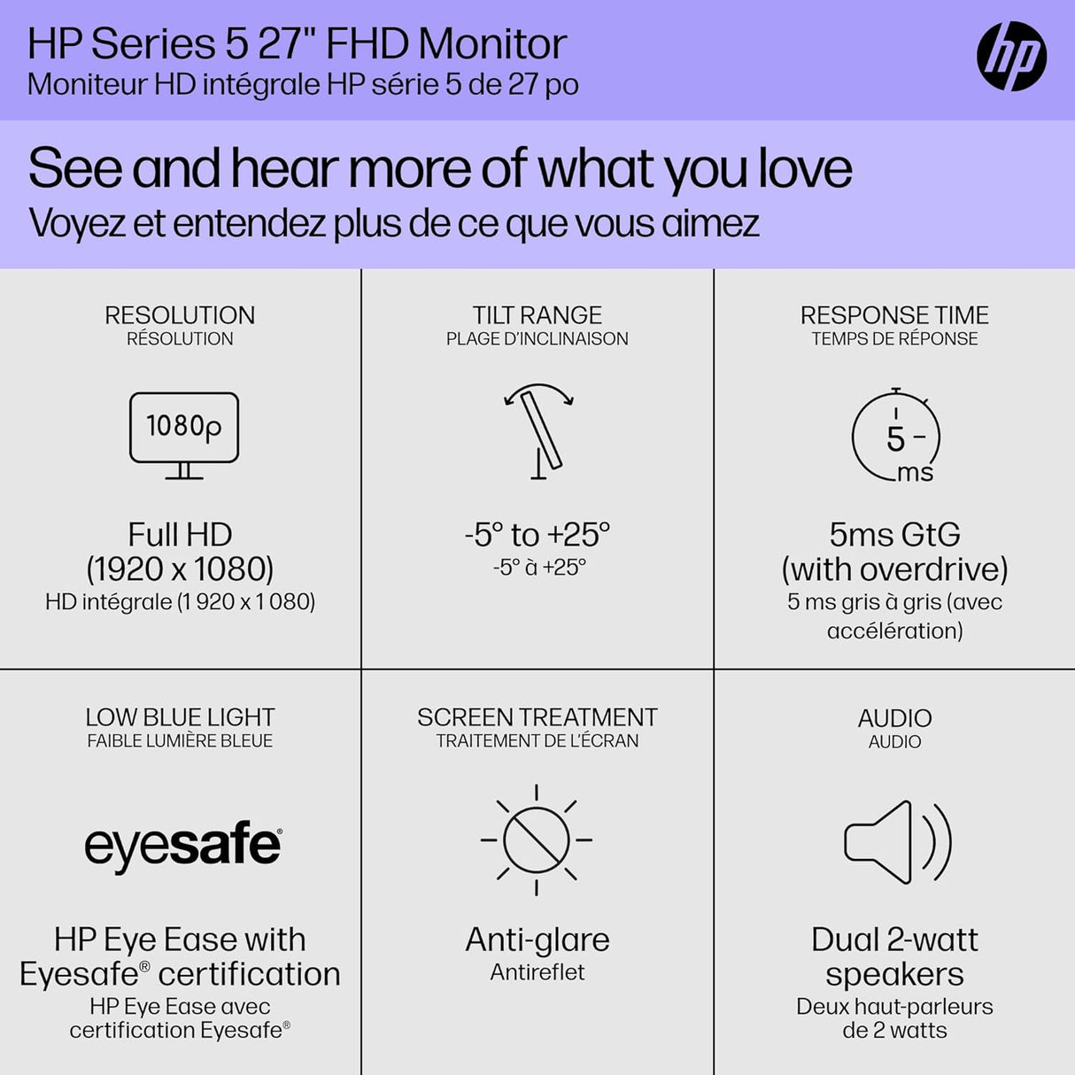 Monitor HP 27 FHD, IPS, 99% sRGB, 300 nits, 527sa 2024