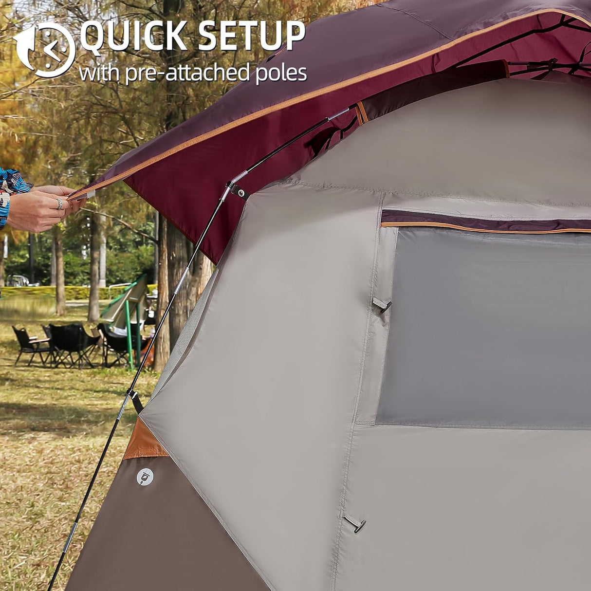 Tienda de campaña 4 personas CAMEL CROWN, impermeable, fácil montaje