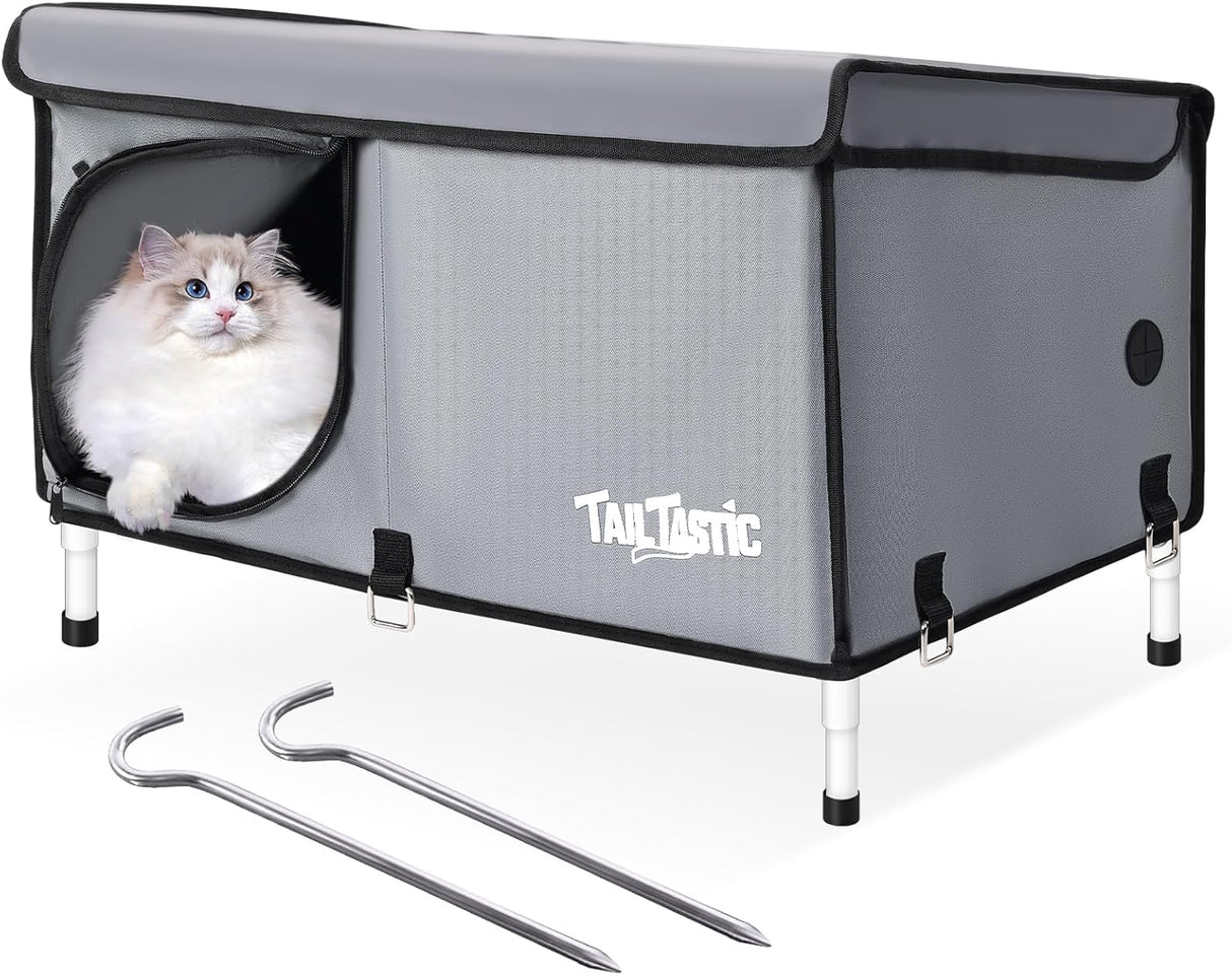 Casa para Gatos al Aire Libre, Elevada, Aislada, Grande