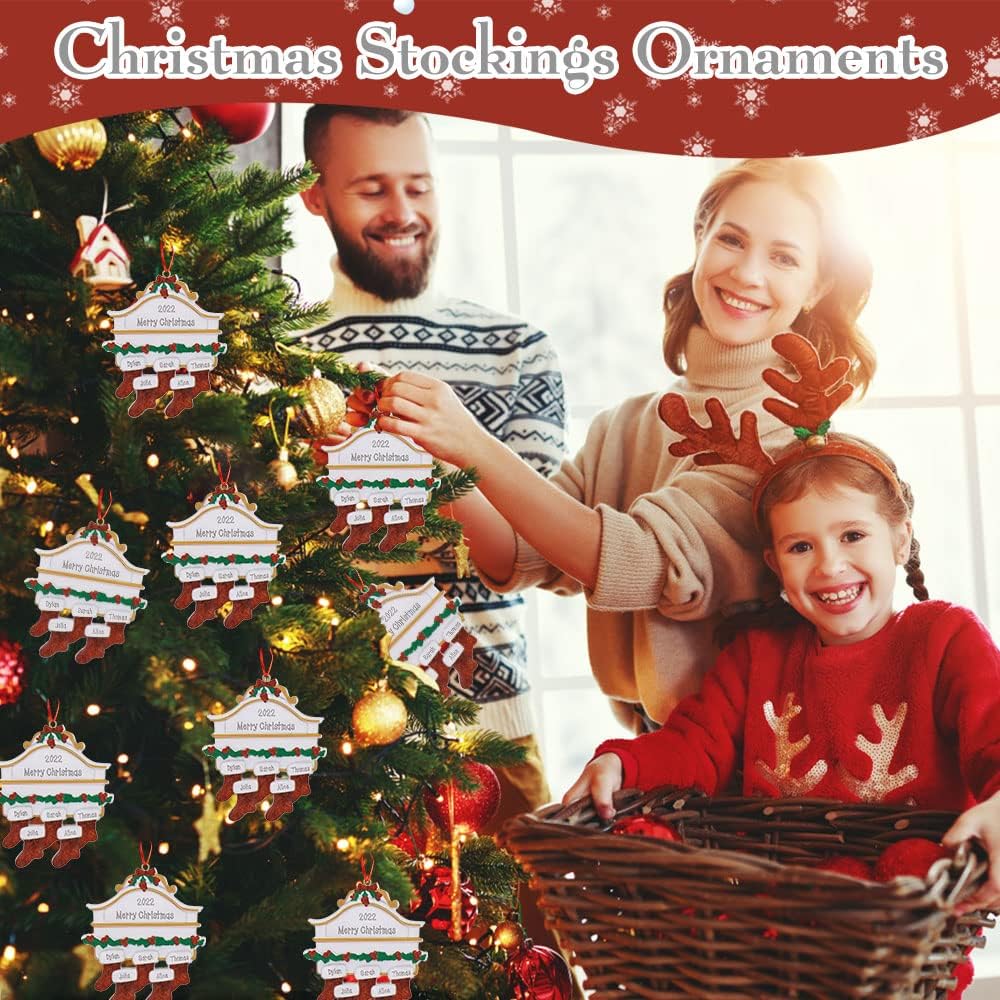 Adornos Navideños Personalizados 2024 - 5 Nombres para Familia