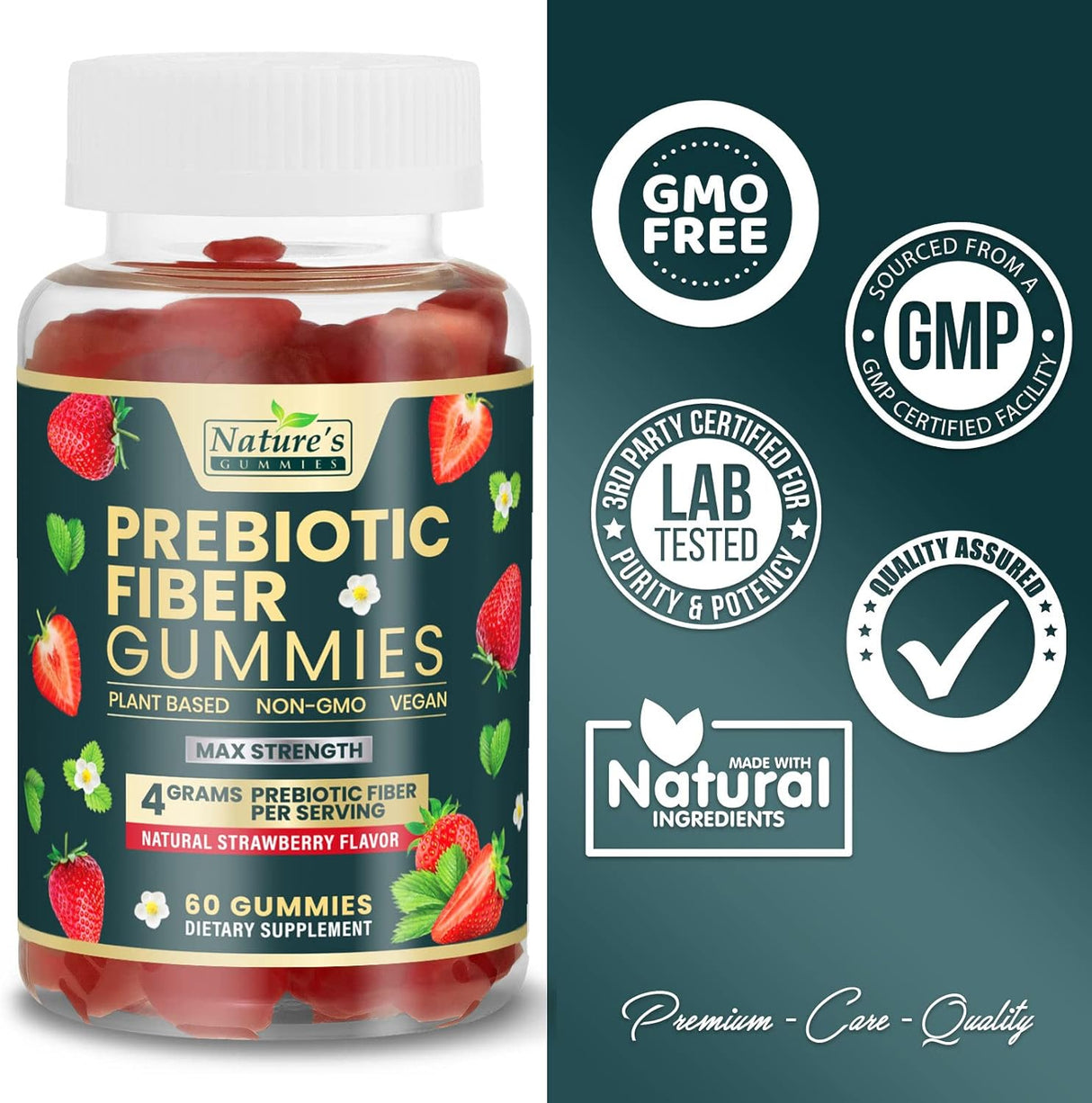 Suplemento de fibra prebiótica soluble natural Nature's Gummies