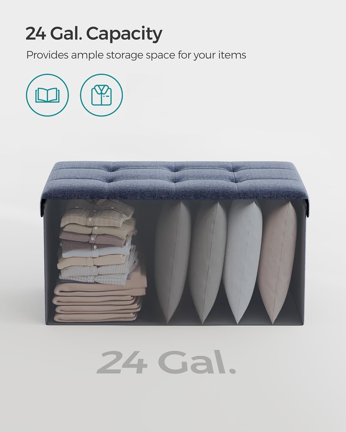 Otoman plegable, banco de almacenamiento, modelo ULSF047Q01