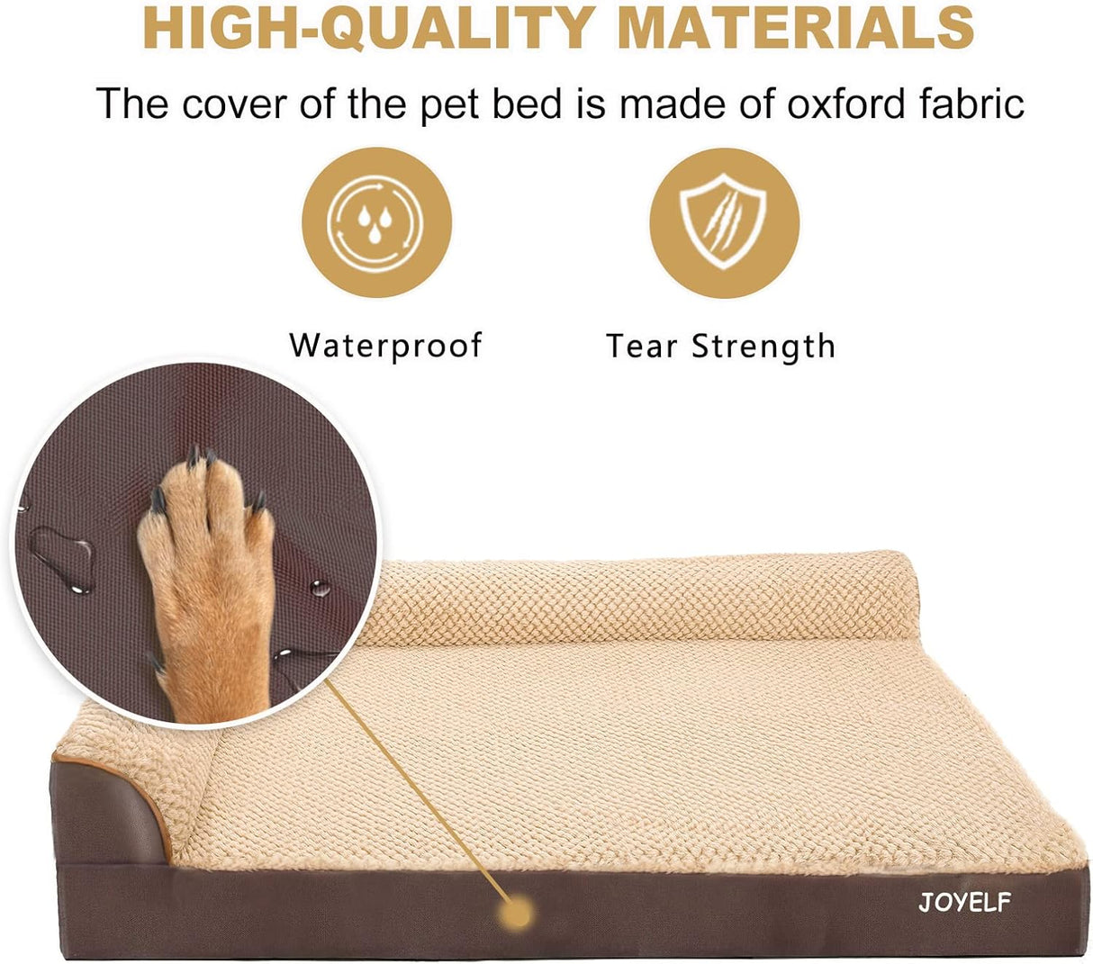 Cama ortopédica para perros grandes JOYELF, sofá con funda extraíble