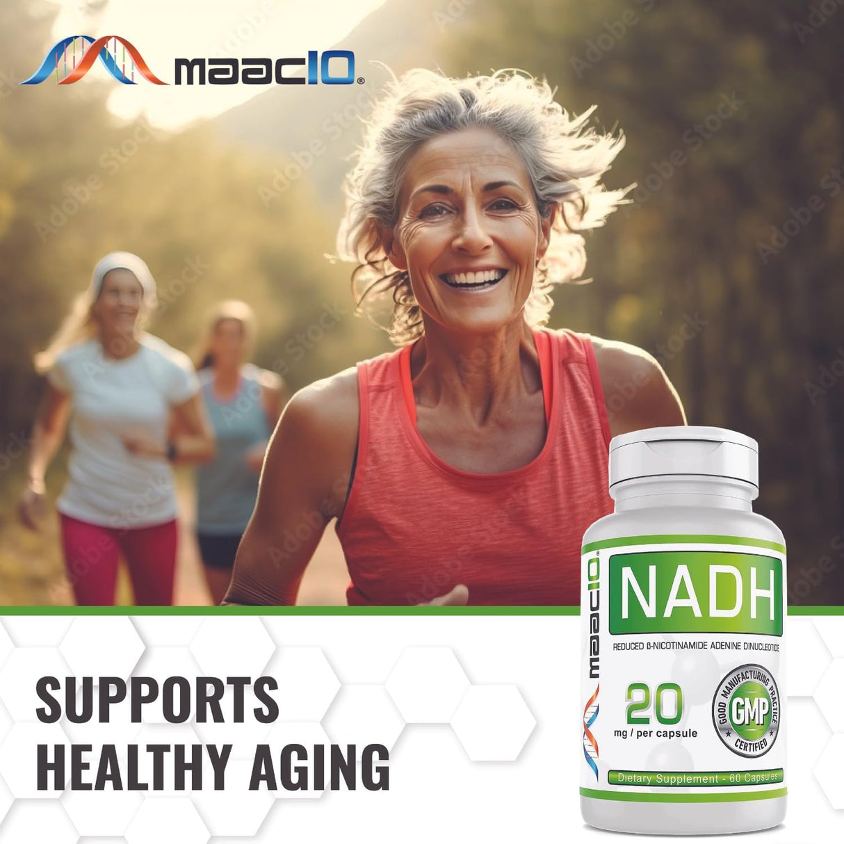 Suplemento MAAC10 NADH 20mg cada 60 cápsulas para energía