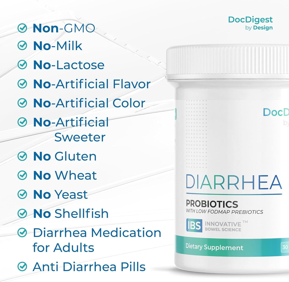 Probiótico anti-diarréa IBS, alivio y calma, fórmula clínica