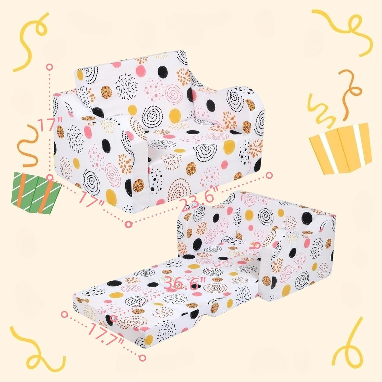 Silla infantil con diseño de fuegos artificiales MOMCAYWEX