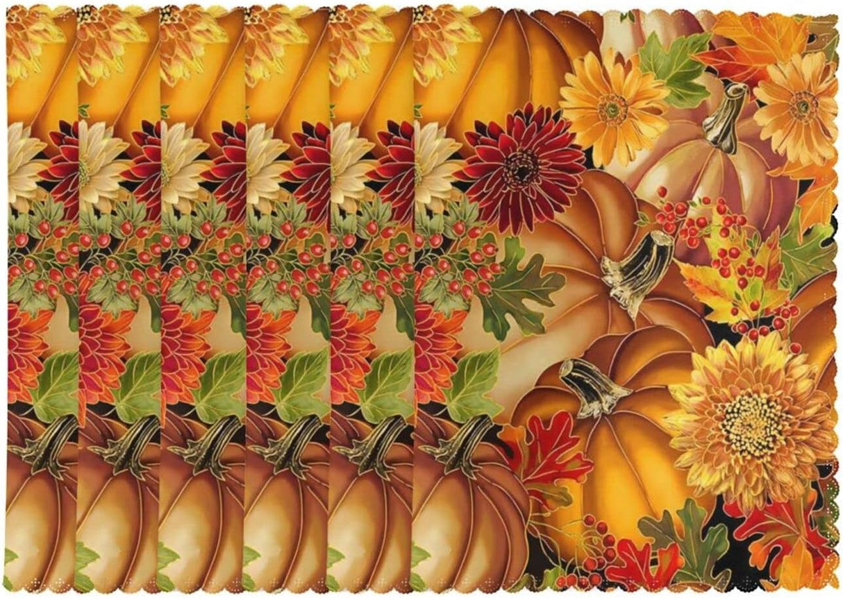 Manteles de Mesa Set de 6, Antideslizantes, 12 x 18 Pulgadas