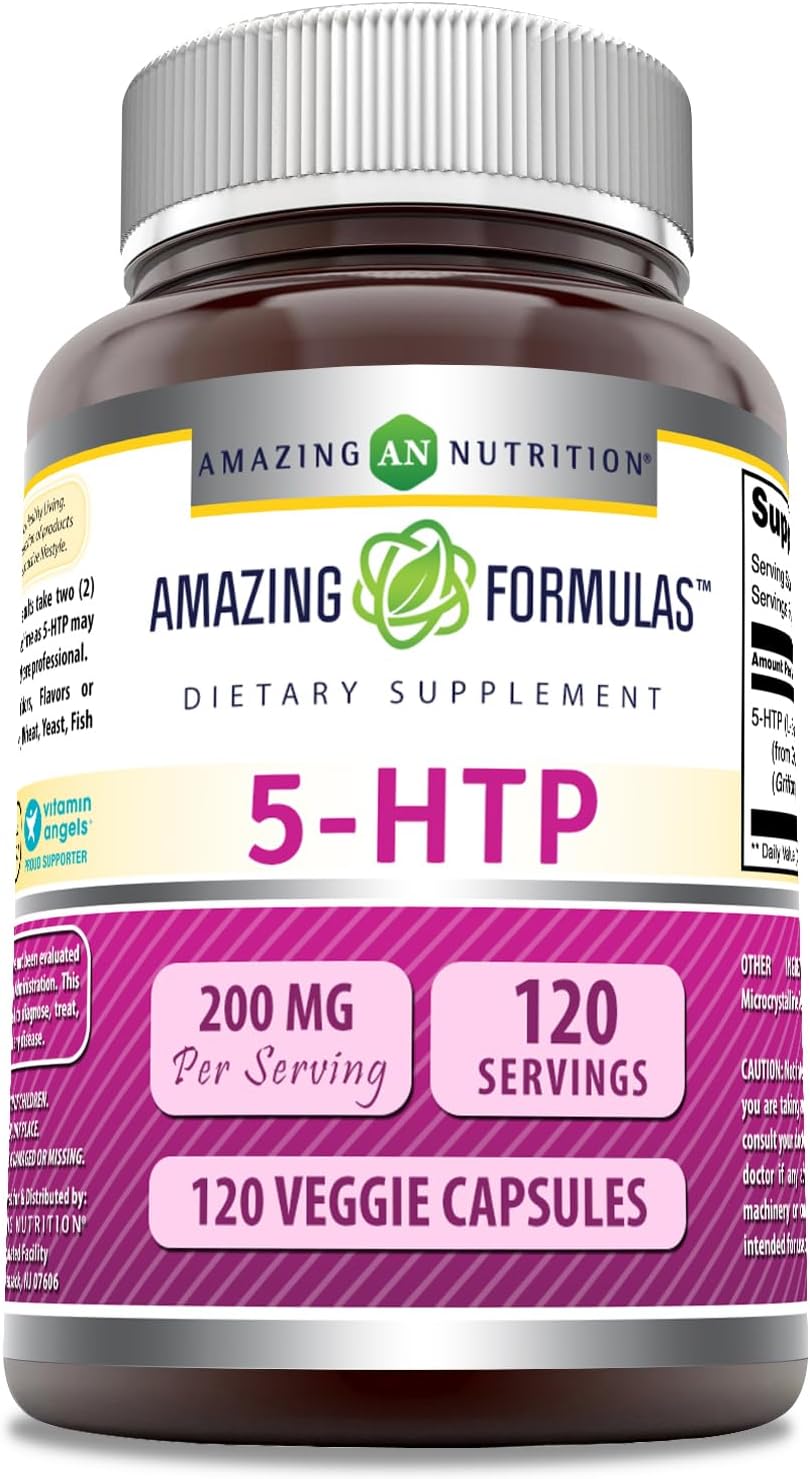 Suplemento 5 HTP Amazing Formulas 200 mg Veggie 120 Cápsulas