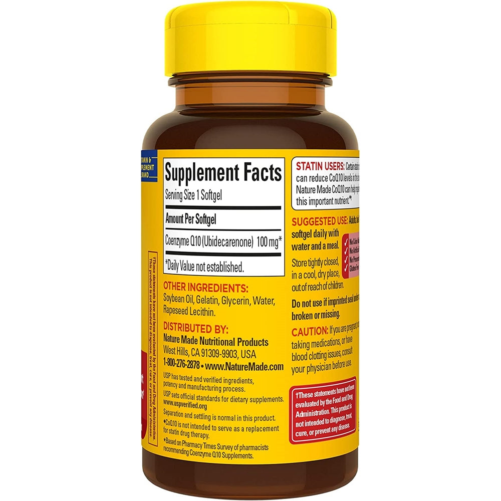 Suplemento CoQ10 100 mg apoyo a la salud del corazón 40 und