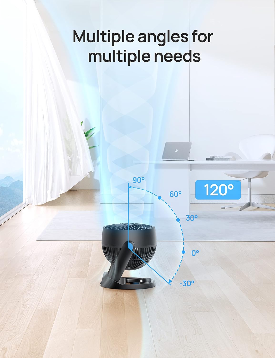 Ventilador Dreo 12, 70ft Aire Potente, 28db, 3 Velocidades