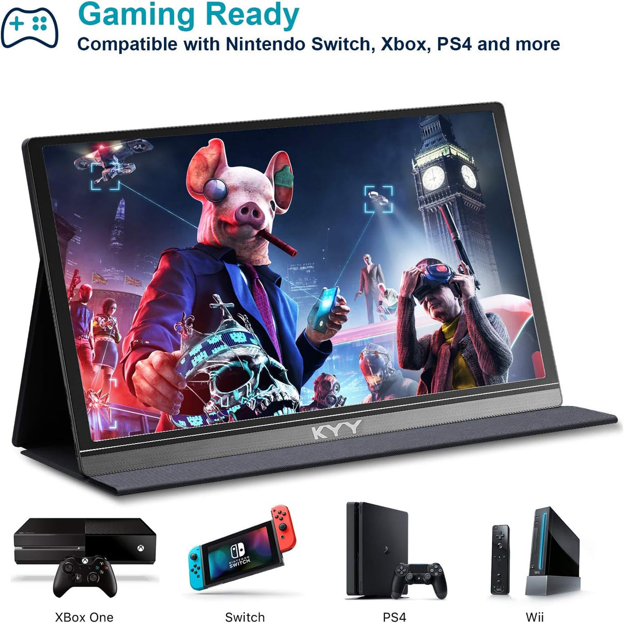 Monitor portátil KYY 15.6 1080P FHD USB-C HDMI HDR IPS