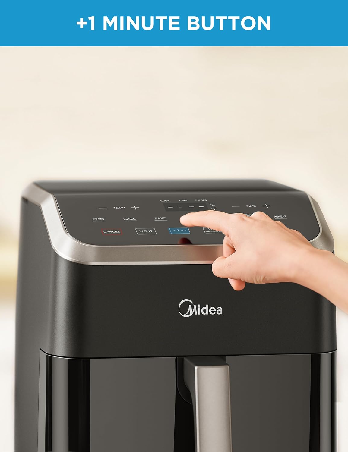 Freidora de Aire Midea 5.5Qt, Ventana, 9 Menús, Heatexpress