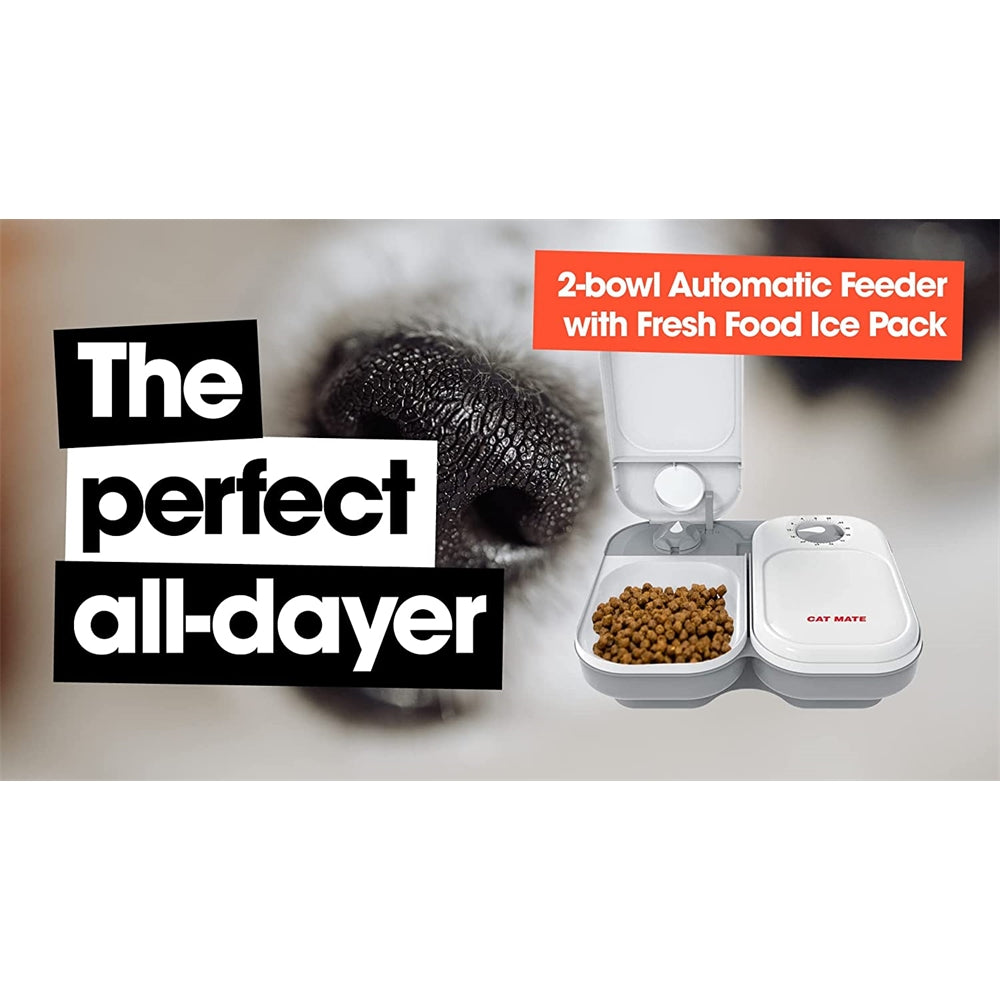 Comedero automático para mascotas de 2 Dos cuencos grandes