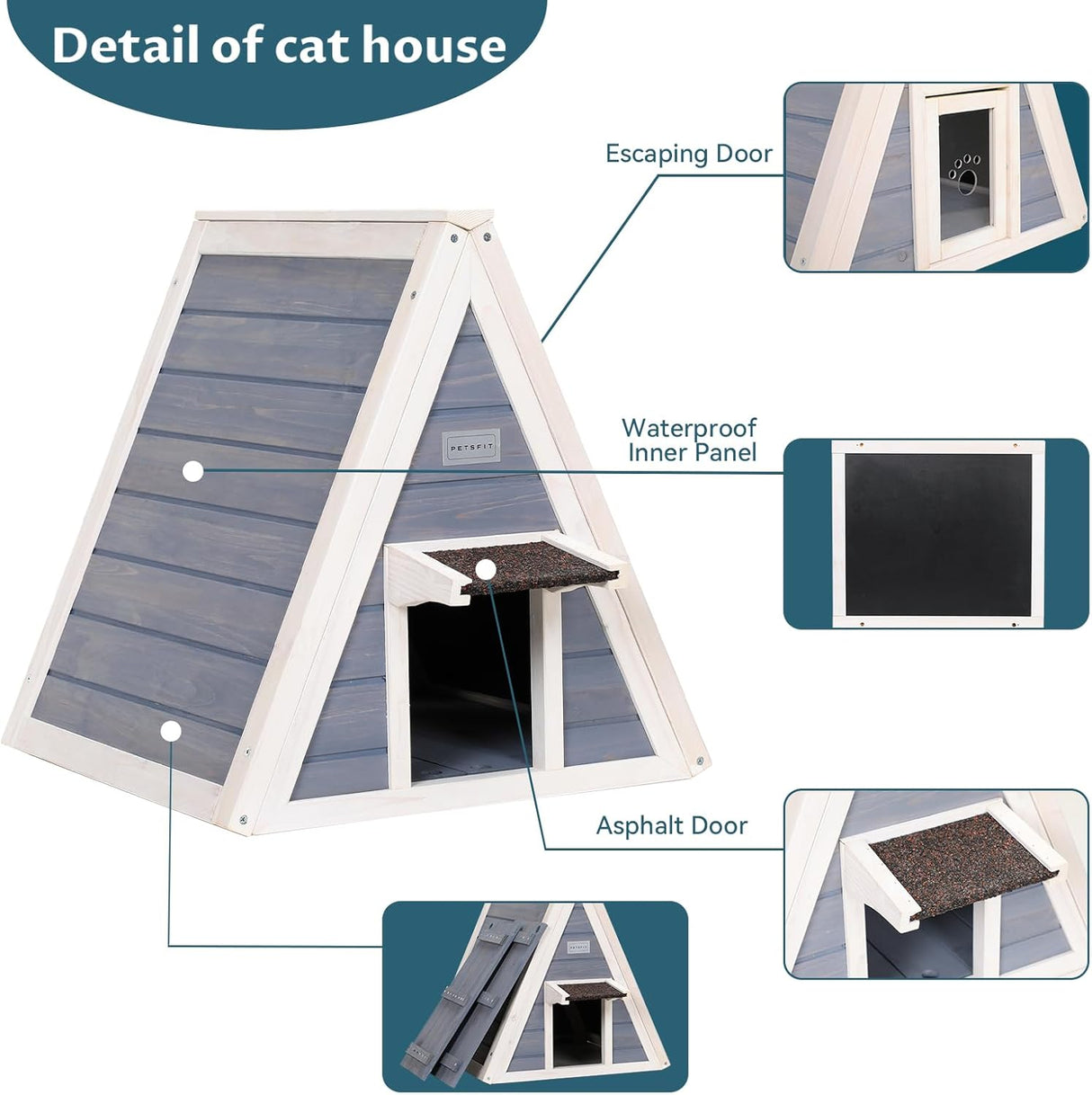 Casa para gatos al aire libre resistente a la intemperie
