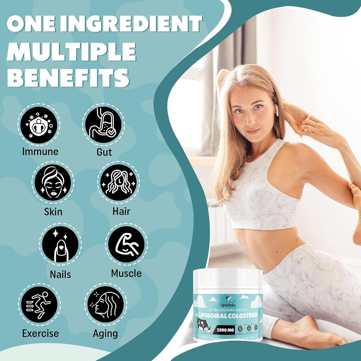 Suplemento de Calostro Bovino Liposomal 2500mg - 60 Porciones