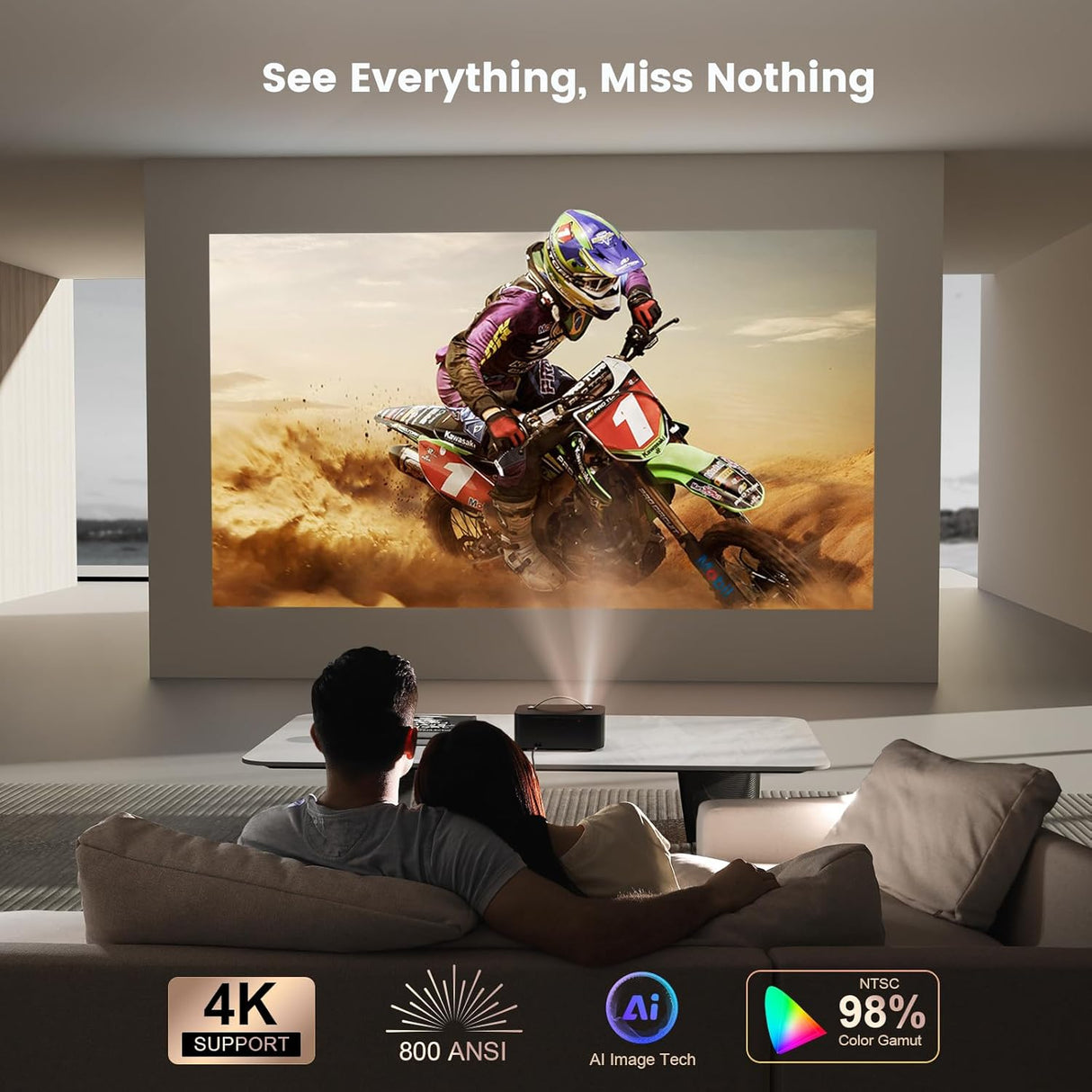 Proyector portátil ONOAYO 4K, Wifi 6, Netflix, 800 ANSI, 1080P