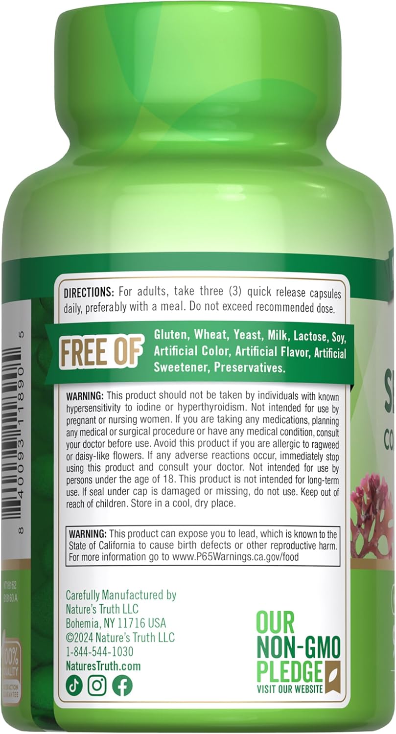Suplemento Irish Sea Moss Nature's Truth 2,250mg 90 cápsulas