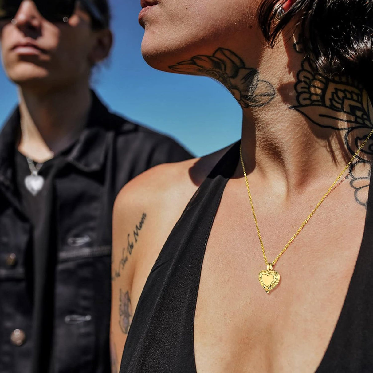 Collar de acero inoxidable, piedra de nacimiento, Dorado